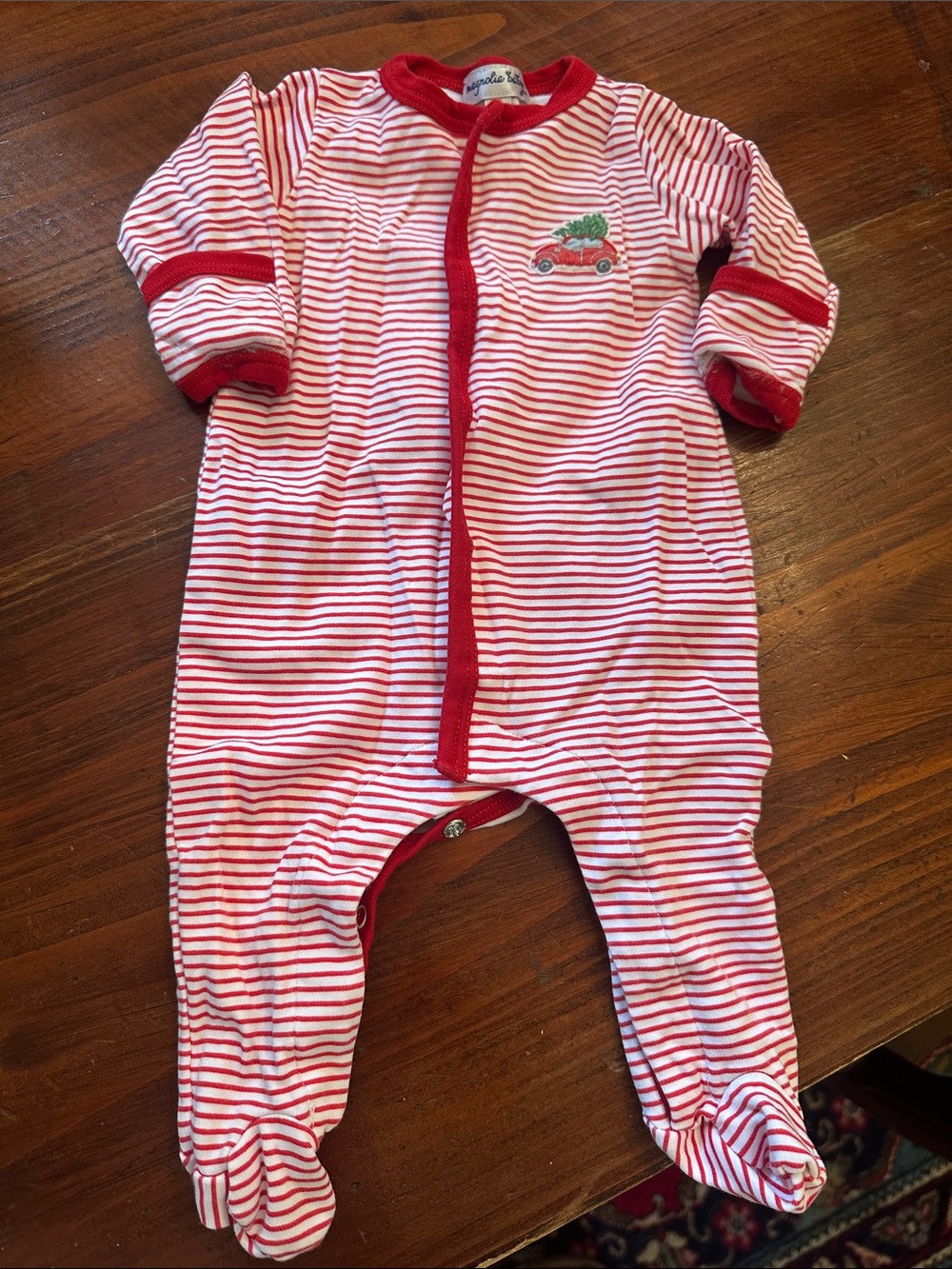 Christmas footie magnolia baby NB